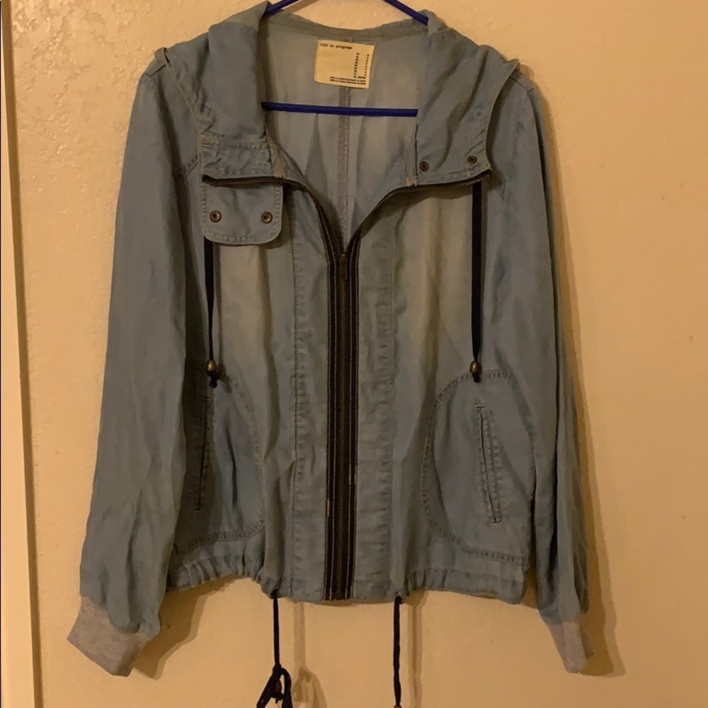 Forever 21 life in progress light denim jacket .